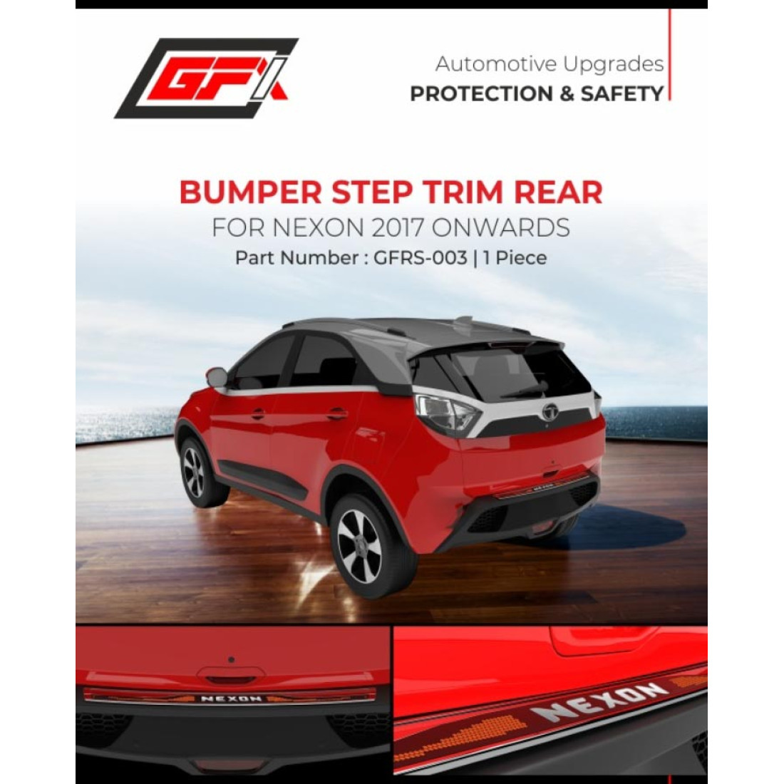 Buy Tata Nexon Bumper Step Trim Rear Car Accessories Online